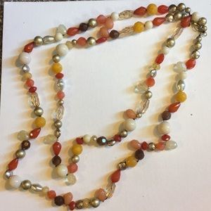 Double Strand Beaded Statement Necklace